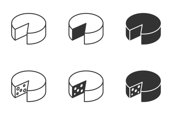 Cheese Wheel Icon Set Vector Illustration — Stock Vector