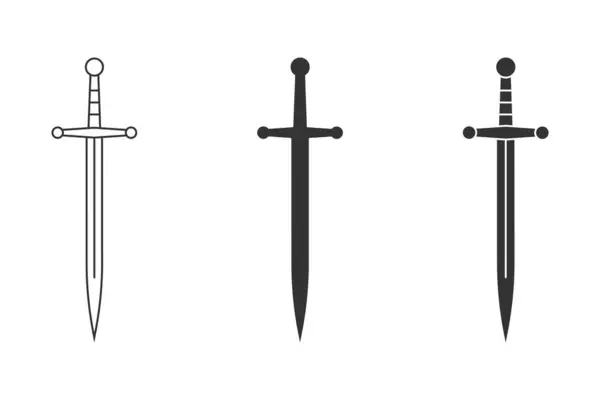 剣のアイコン シンプルなデザイン ベクトルイラスト — ストックベクタ