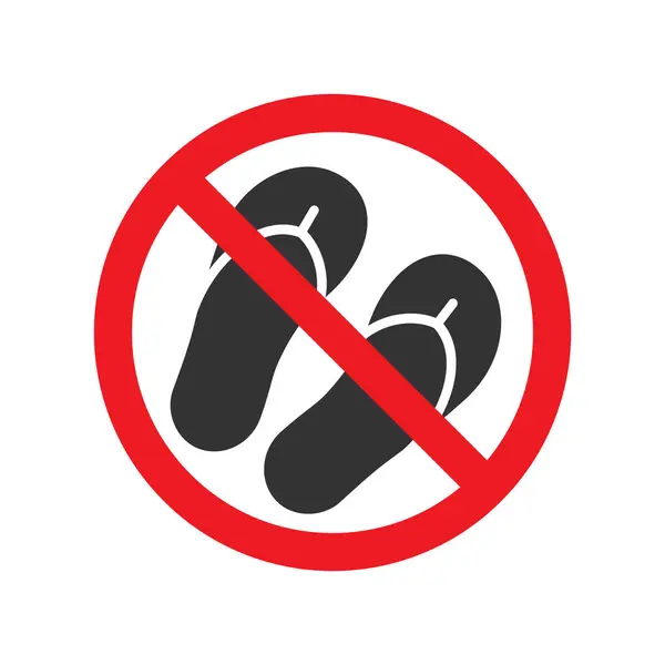 Forbidden Flip Flop Sign Vector Illustration — Stock Vector