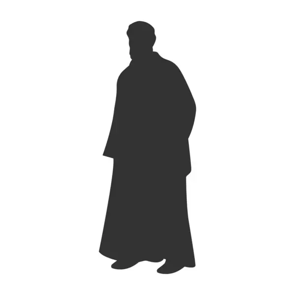 Silhouette Musulmana Uomo Arabo Silhouette Dell Apostolo Illustrazione Vettoriale — Vettoriale Stock