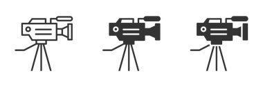 TV kamera ikonu. Vektör illüstrasyonu.