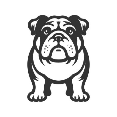 İngiliz bulldog logosu. Vektör illüstrasyonu.