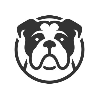 İngiliz bulldog logosu. Vektör illüstrasyonu.