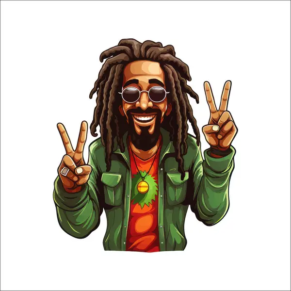 Rastafari Man Cartoon Vector Illustratie Stockvector