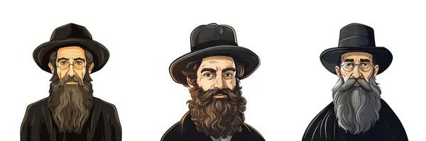 Ebreo Ortodosso Illustrazione Del Vettore Del Fumetto — Vettoriale Stock