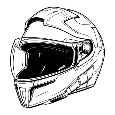 Sleek vector illustration of a futuristic astronaut helmet from a side view, ideal for space exploration and sci-fi concepts. Generative AI. clipart