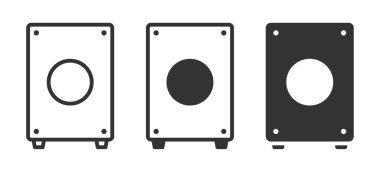 Cajon icons in various styles, featuring simple and modern designs suitable for music and percussion themes. Vector illustration. clipart