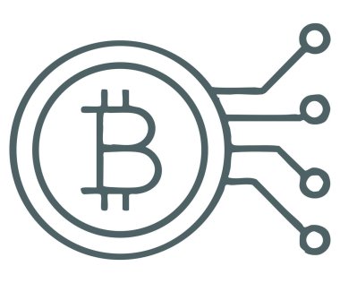 Dijital devre çizgileri olan bitcoin 'in vektör simgesi