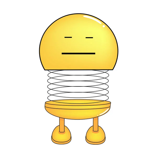 with body and legs. Cartoon upset spiral Emoji. Cute emoticon, child icon.