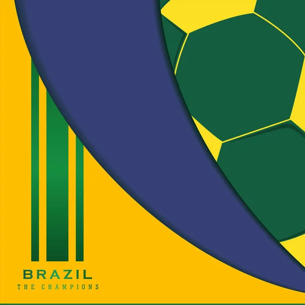 Bandera Brasil Fondo Abstracto Taza Del Mundo Qatar 2022 Ilustración — Archivo Imágenes Vectoriales