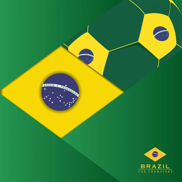 Abstrakter Hintergrund Brasilianische Flagge Weltmeisterschaft Katar 2022 Vektorillustration Und Text — Stockvektor