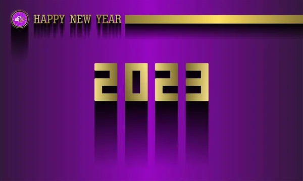 Frohes Neues Jahr 2023 Mit Typografie Schriftzug Vektorillustration Text Und — Stockvektor