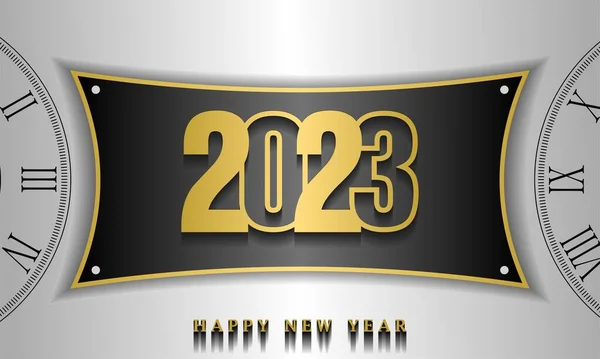 Feliz Ano Novo 2023 Com Letras Tipográficas Ilustração Vetorial Texto — Vetor de Stock