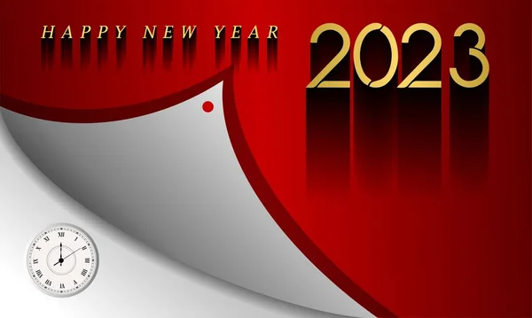 Szczęśliwego Nowego Roku 2023 Liternictwem Typograficznym Ilustracja Tekst Numer Wektora — Wektor stockowy
