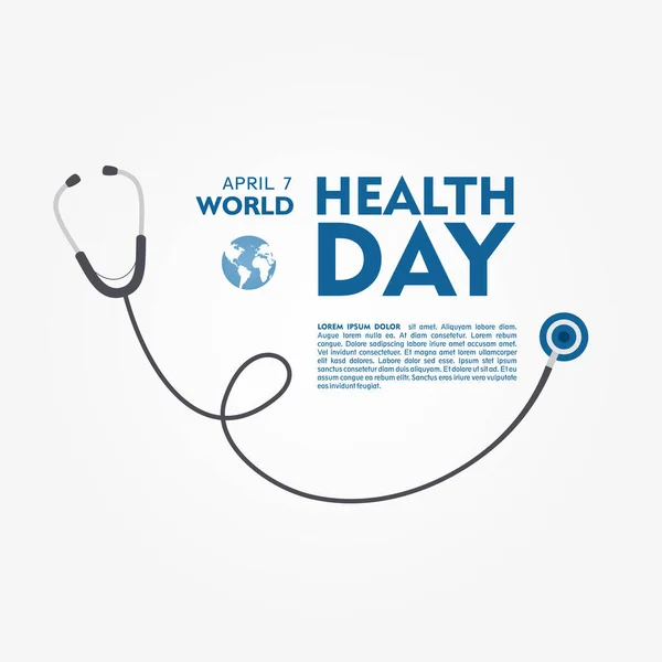 Światowy Dzień Zdrowia Światowy Dzień Zdrowia Koncepcja Tekst Projekt Lekarzem — Wektor stockowy