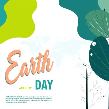 Mutlu Dünya Günü, 22 Nisan, çevre güvenliği kutlamaları için sosyal medya paylaşımı