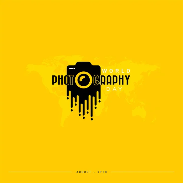 Вектор Всемирного Дня Фотографии Типографский Дизайн Камерой Хороший Соблазн Дизайна — стоковый вектор