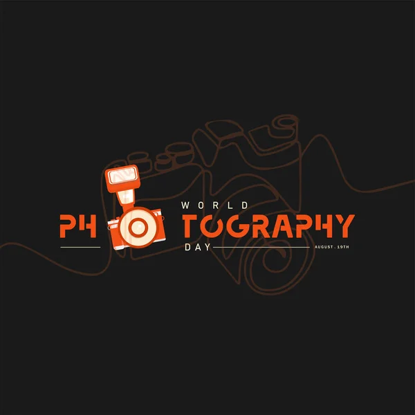 Всесвітній Вектор Дня Фотографії Дизайн Типографії Камерою Гарний Шаблон Світового — стоковий вектор