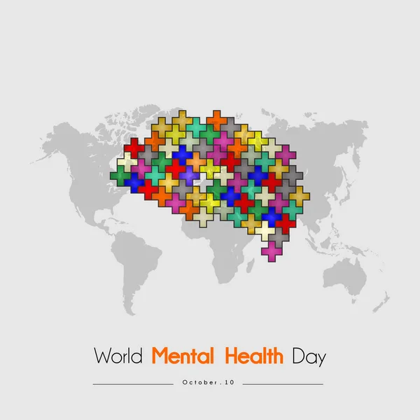 World mental health day, Raising awareness of mental health. Control and protection. Medical health care design