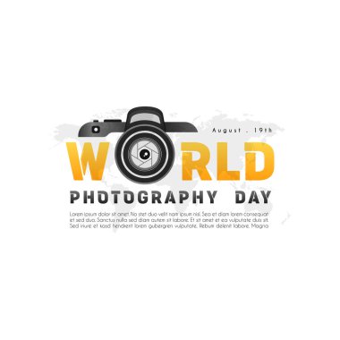 Dünya fotoğraf günü, 19 Ağustos, kameralı tipografi tasarımı