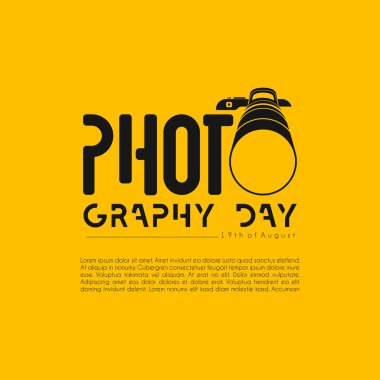 Dünya fotoğraf günü, 19 Ağustos, kameralı tipografi tasarımı