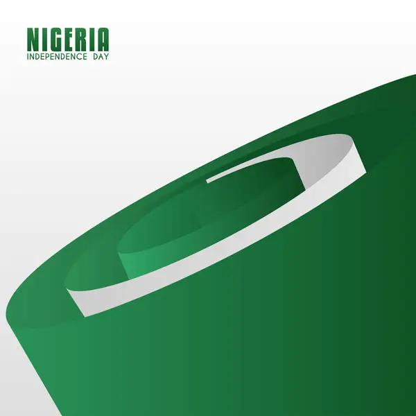 stock vector Rolled up flag background. simple design for Nigeria Independence Day