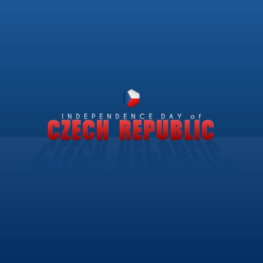 Çek Cumhuriyeti Bağımsızlık Günü posteri için uygun gölgeli metin içeren mavi arkaplan