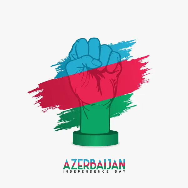 Azerbaycan bağımsızlık günü, Azerbaycan bayrağı renginde sımsıkı sarılmış ellerin çizimi