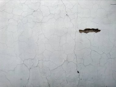 Kopya alanı için eski çatlak duvar arkaplan dokusu. Grafik tasarımı için desenli beyaz alçı çatlakları