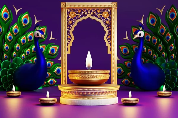 Weergave Voor Diwali Festival Diwali Deepavali Dipavali Het Festival Van — Stockfoto