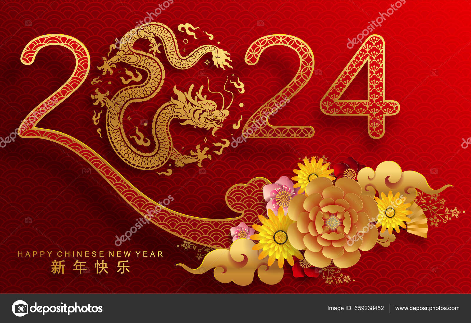 Happy chinese new year banner with blue lanterns Vector Image