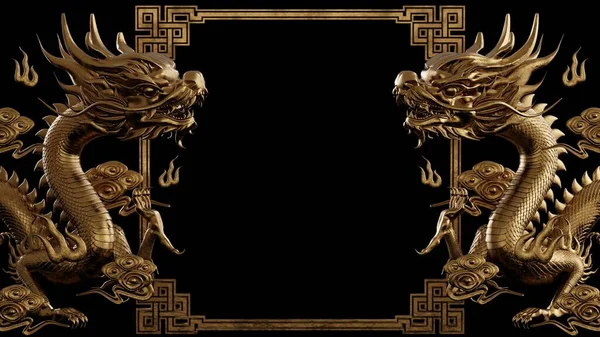 3D Render Golden Dragon Wall Decal  Chinese dragon, Dragon artwork, Dragon  wall