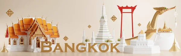 Rendant Arrière Plan Illustration Emblématique Concept Voyage Thaïlandais Les Beaux — Photo