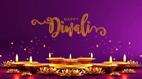 Representación Para Festival Diwali Diwali Deepavali Dipavali Festival Luces India — Foto de Stock