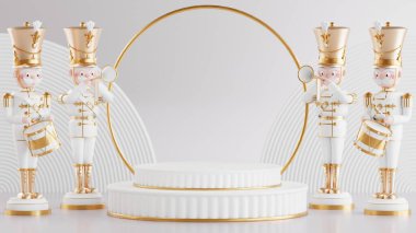 Noel ağacı, Noel Baba, hediye kutuları, kurdele, top, kar, ürün, promosyon satışı, sunum arkaplan rengi 3D sunum sunumu.