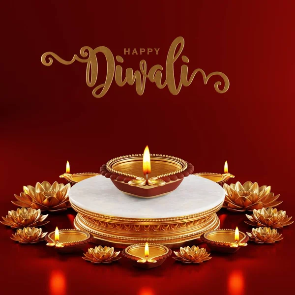 Rendering För Diwali Festival Diwali Deepavali Eller Dipavali Festivalen Ljus — Stockfoto