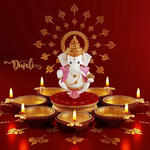 Renderização Para Festival Diwali Diwali Deepavali Dipavali Festival Luzes Índia — Fotografia de Stock