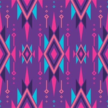 Moda giysileri, tekstil, ambalaj, dekorasyon arka planı için kusursuz, etnik soyut arka plan yuvarlak ikat modelsel eğri vektör tasarımı.