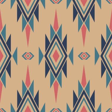 Moda giysileri, tekstil, ambalaj, dekorasyon arka planı için kusursuz, etnik soyut arka plan yuvarlak ikat modelsel eğri vektör tasarımı.