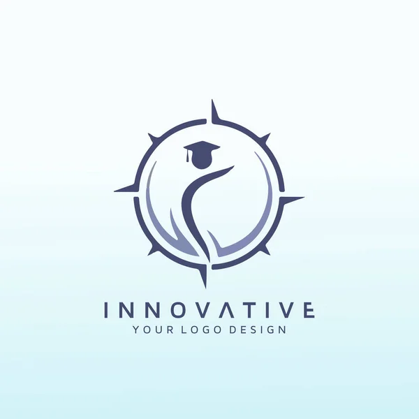 Progettazione Del Logo Vettoriale Della Piattaforma Guida Studentesca — Vettoriale Stock