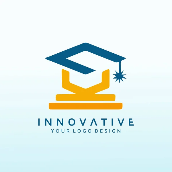 Concevoir Logo Pour Mon Cours Affaires Ligne Pour Éducation Vidéo — Image vectorielle