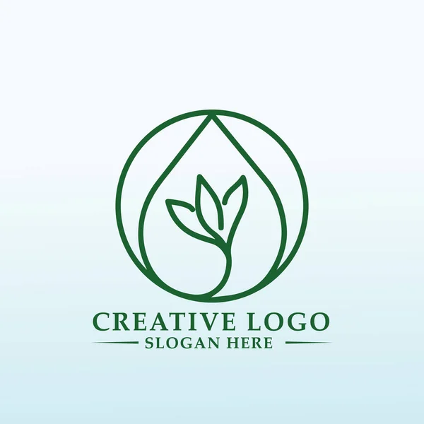 Logo Voor Vervaardiging Van Druppelirrigatie Zaaimachines — Stockvector
