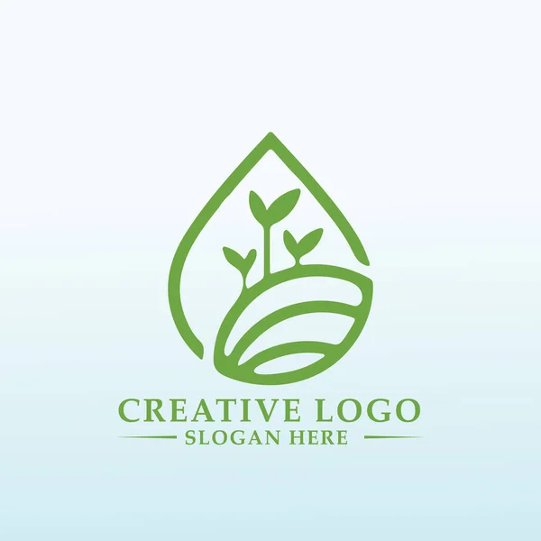 Logotipo Para Fabricação Irrigação Por Gotejamento Semeadores Sementes —  Vetores de Stock