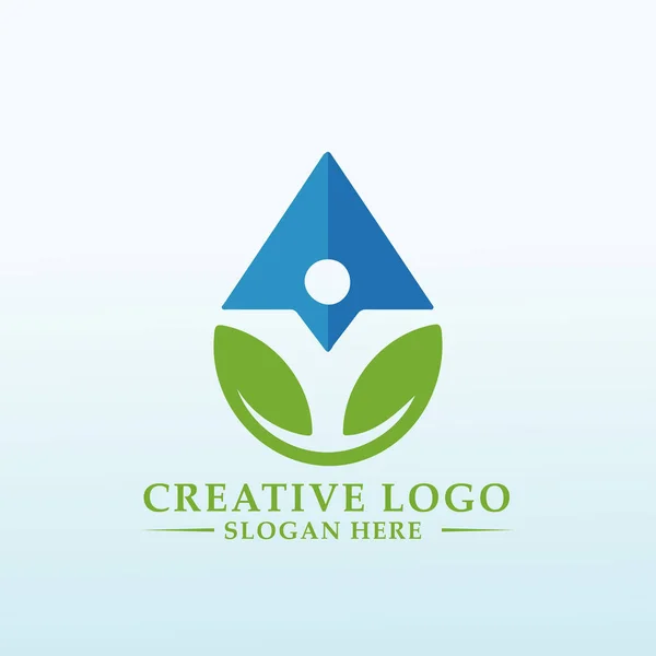 Water Land Consulting Company Logo Design — Stock Vector
