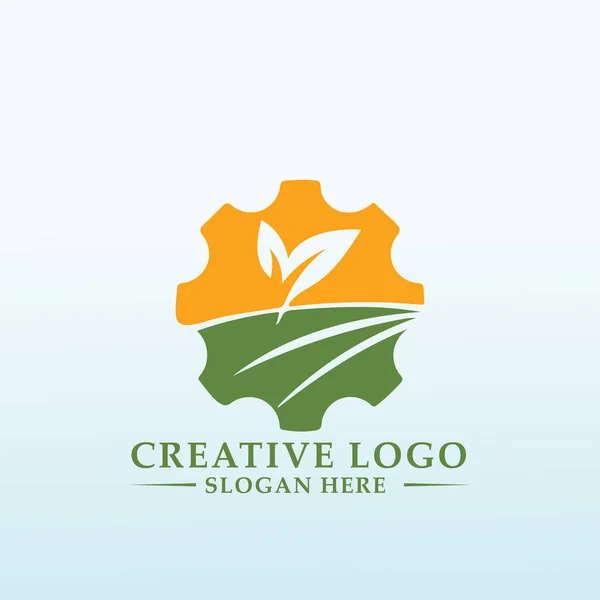 Precyzyjna Konstrukcja Logo Sprzętu Rolniczego — Wektor stockowy