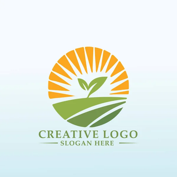Hög Precision Jordbruksutrustning Logo Design — Stock vektor