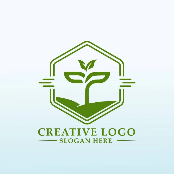 Hög Precision Jordbruksutrustning Logo Design — Stock vektor