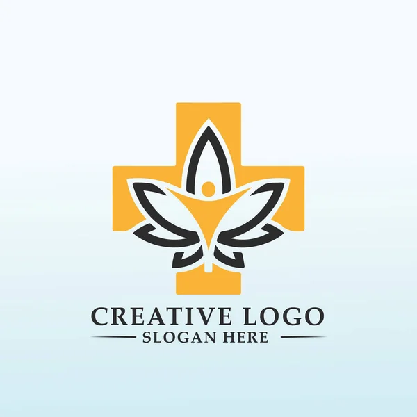 Cannabis Grow Company Logo Design — Stock Vector