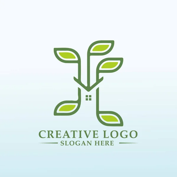 Органічний Мікро Зелений Сайт Магазин Хоче Помітний Яскравий Простий Логотип — стоковий вектор