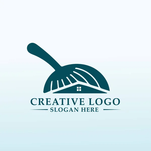 Konut Ticari Temizlik Hizmeti Logosu — Stok Vektör